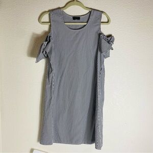 Espresso Striped Cold Shoulder Sheath  Dress Size: M